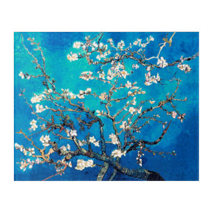 Van Gogh Almond Blossoms bright turquoise Acrylic Print