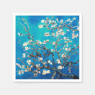 Van Gogh Almond Blossoms bright turquoise Napkins