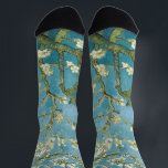 Van Gogh Almond Blossoms - Classic Blue Art Socks<br><div class="desc">This iconic design showcases Vincent van Gogh’s 1890 masterpiece, "Almond Blossoms, " painted as a celebratory gift for the birth of his nephew. Influenced by Japanese woodblock prints, this work features delicate white blossoms against a serene, luminous blue sky. The bold, dark outlines of the branches and the asymmetrical composition...</div>