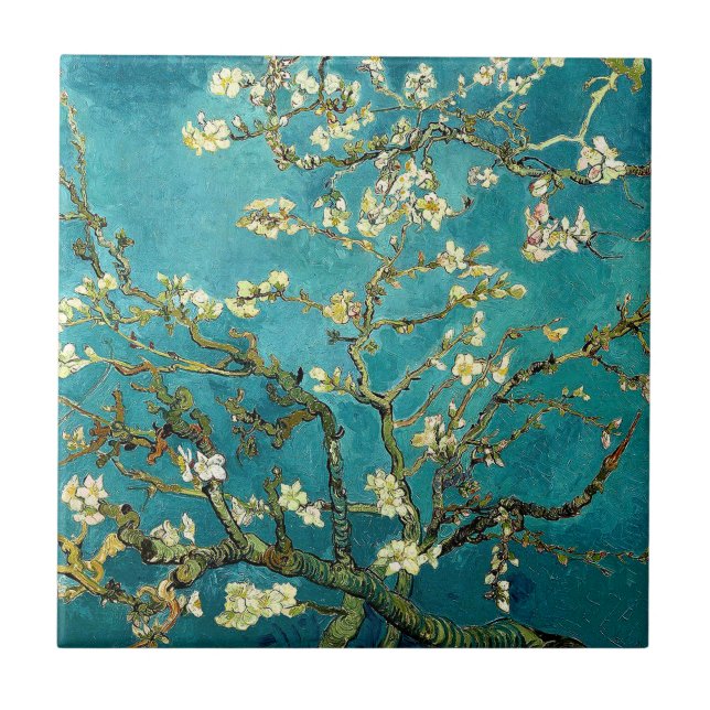 Van Gogh Almond Blossoms Classic Impressionism Ceramic Tile (Front)