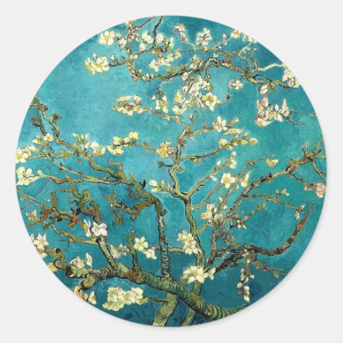 Van Gogh Almond Blossoms Classic Impressionism Classic Round Sticker