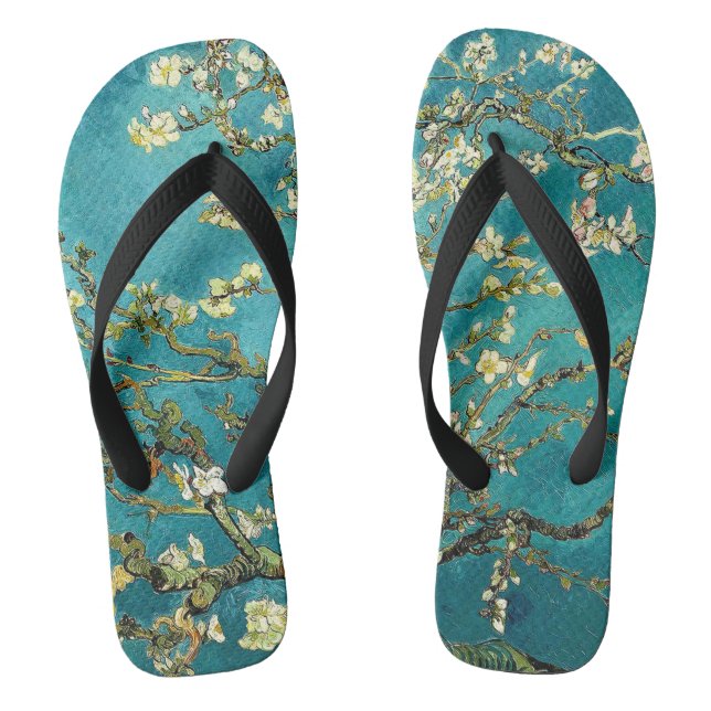 Van Gogh Almond Blossoms Classic Impressionism Flip Flops (Footbed)