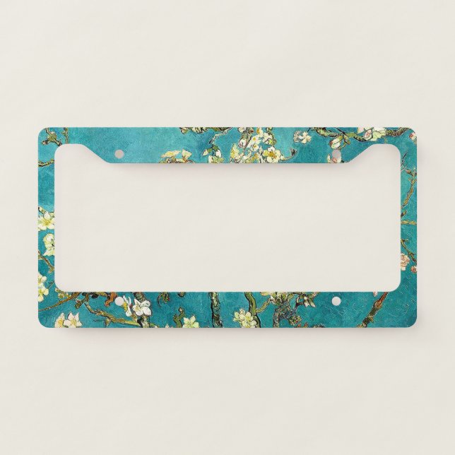 Van Gogh Almond Blossoms Classic Impressionism License Plate Frame (Front)