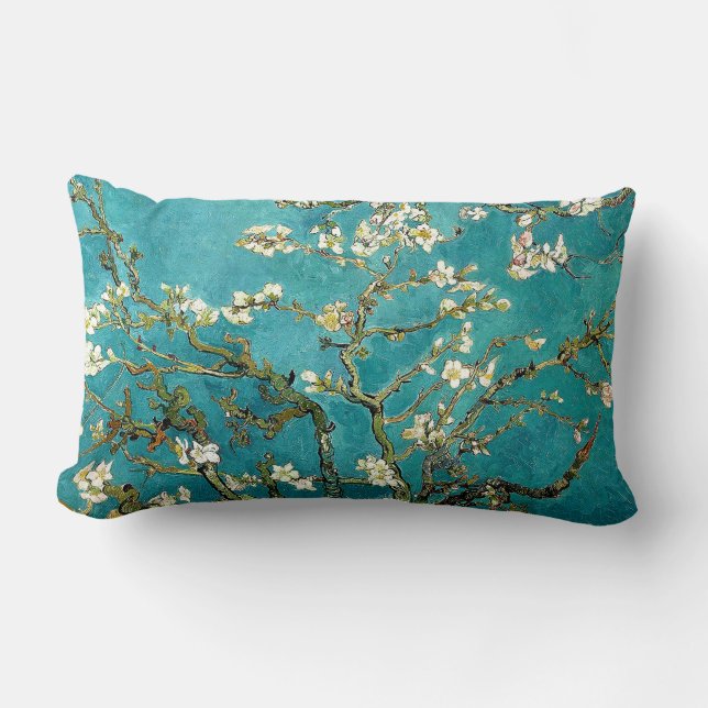 Van Gogh Almond Blossoms Classic Impressionism Lumbar Pillow (Front)