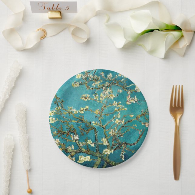 Van Gogh Almond Blossoms Classic Impressionism Paper Plates (Wedding)
