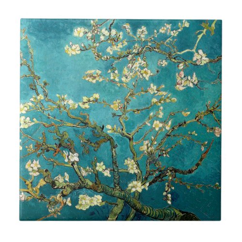 Van Gogh Almond Blossoms Classic Impressionism Tile