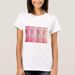 Van Gogh Almond Blossoms Dark Pink Peach Gradient T-Shirt