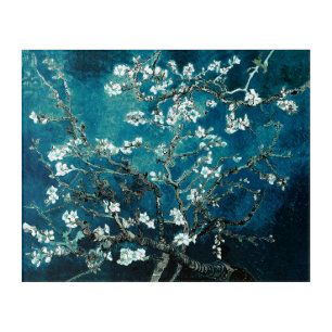 Van Gogh Almond Blossoms Dark Teal Acrylic Print