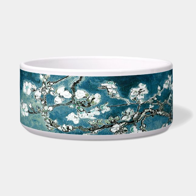 Van Gogh Almond Blossoms : Dark Teal Bowl (Front)