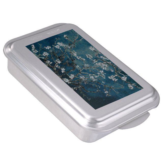 Van Gogh Almond Blossoms Dark Teal Cake Pan (Side)