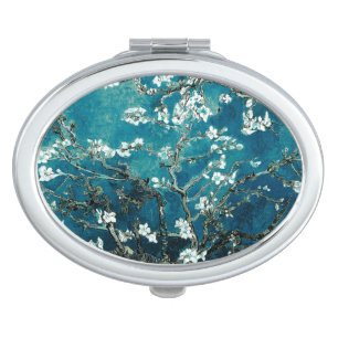 Van Gogh Almond Blossoms : Dark Teal Compact Mirror