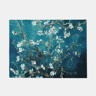 Van Gogh Almond Blossoms : Dark Teal Doormat