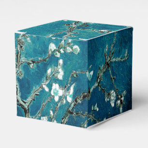 Van Gogh Almond Blossoms : Dark Teal Favor Boxes