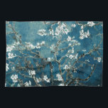 Van Gogh Almond Blossoms : Dark Teal Kitchen Towel<br><div class="desc">Artist: Vincent Van Gogh
Title: Almond Blossoms
Altered by 2sweet4wordsDesigns/ PureVintage Love</div>