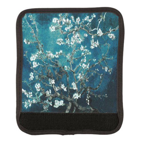 Van Gogh Almond Blossoms  Dark Teal Luggage Handle Wrap