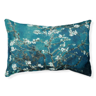 Van Gogh Almond Blossoms : Dark Teal Pet Bed