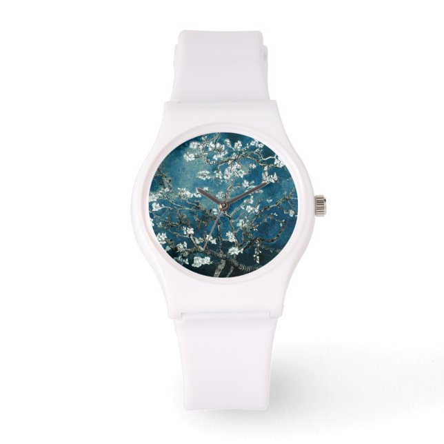 Van Gogh Almond Blossoms : Dark Teal Watch (Front)