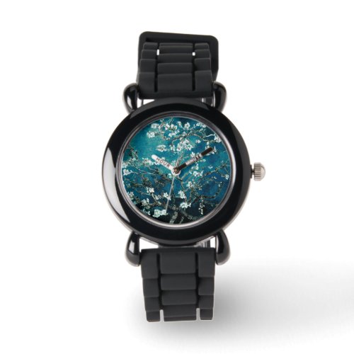 Van Gogh Almond Blossoms  Dark Teal Watch