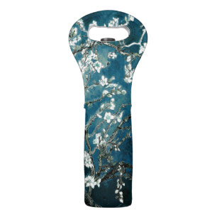 Van Gogh Almond Blossoms : Dark Teal Wine Bag