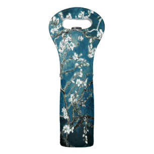 Van Gogh Almond Blossoms Dark Teal Wine Bag