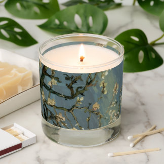 Van Gogh Almond Blossoms Fine Art Glass Jar Candle