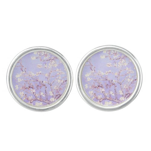 Van Gogh Almond Blossoms Lavender Cufflinks