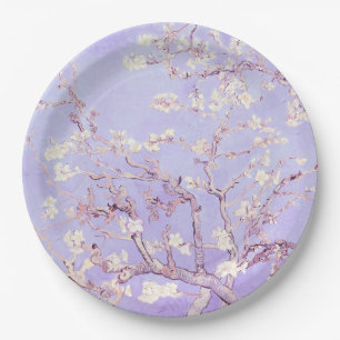 Van Gogh Almond Blossoms Lavender Paper Plates