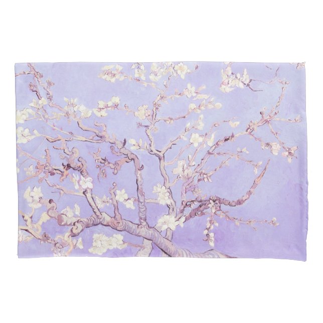 Van Gogh Almond Blossoms Lavender Pillow Case (Front)