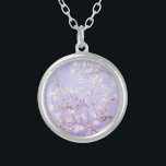 Van Gogh Almond Blossoms Lavender Silver Plated Necklace<br><div class="desc">Lavender Almond Blossoms by Vincent Van Gogh color alteration copyright 2sweet4wordsDesigns/ PureVintage Love Lavender Almond Blossoms for an artistic touch to Personal Style, Wedding Party, Baby Shower, Office gifts or Spring Party: Celebrate your special occasions with the enchanting beauty of Vincent Van Gogh's Almond Blossoms. Our Lavender Almond Blossoms Gifts...</div>