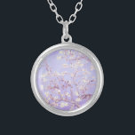 Van Gogh Almond Blossoms Lavender Silver Plated Necklace<br><div class="desc">Lavender Almond Blossoms by Vincent Van Gogh color alteration copyright 2sweet4wordsDesigns/ PureVintage Love Lavender Almond Blossoms for an artistic touch to Personal Style, Wedding Party, Baby Shower, Office gifts or Spring Party: Celebrate your special occasions with the enchanting beauty of Vincent Van Gogh's Almond Blossoms. Our Lavender Almond Blossoms Gifts...</div>