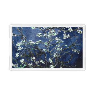 Van Gogh Almond Blossoms Midnight Blue Acrylic Tray