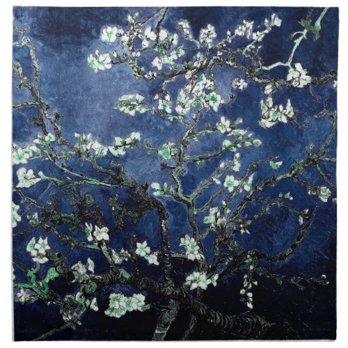 Van Gogh Almond Blossoms Midnight Blue Cloth Napkin