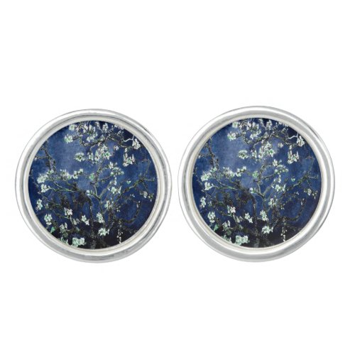 Van Gogh Almond Blossoms Midnight Blue Cufflinks