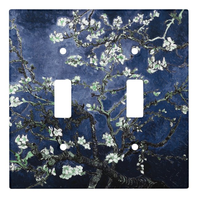 Van Gogh Almond Blossoms Midnight Blue Light Switch Cover (Front)
