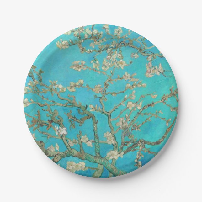 Van Gogh Almond Blossoms Paper Plates (Front)
