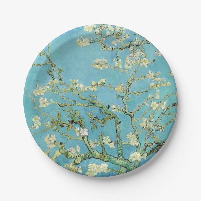 Van Gogh Almond Blossoms Paper Plates (Front)