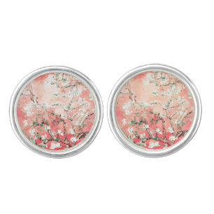 Van Gogh Almond Blossoms Peach Cufflinks