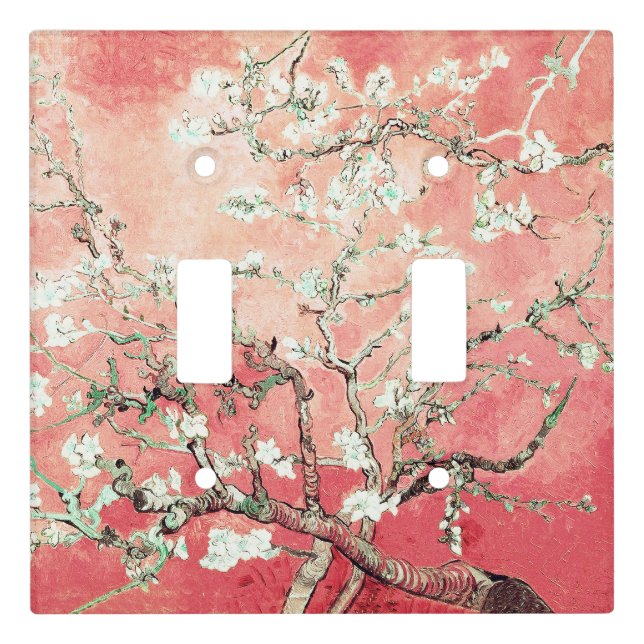Van Gogh Almond Blossoms Peach Light Switch Cover (Front)