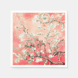Van Gogh Almond Blossoms Peach Napkins