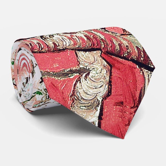 Van Gogh Almond Blossoms Peach Neck Tie (Rolled)