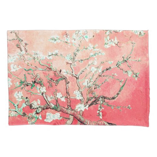 Van Gogh Almond Blossoms peach Pillow Case