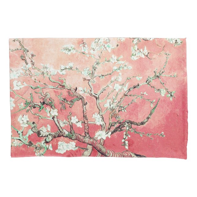 Van Gogh Almond Blossoms peach Pillow Case (Front)
