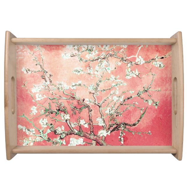 Van Gogh Almond Blossoms peach Serving Tray (Front)