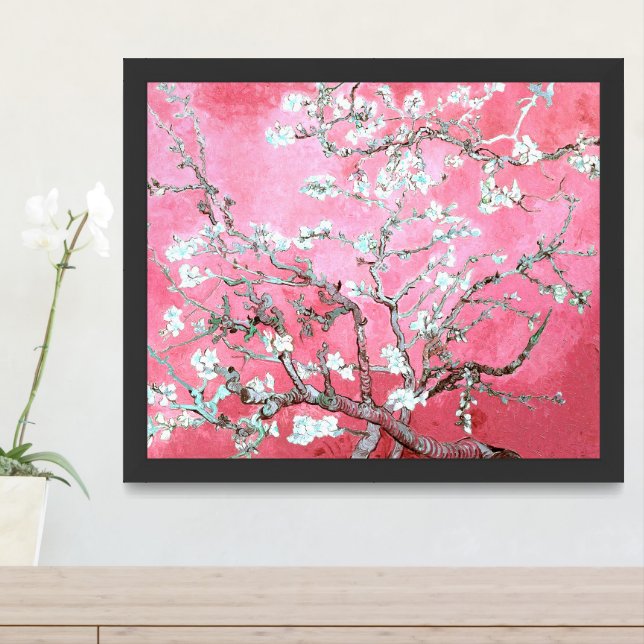Van Gogh Almond Blossoms pink blue Framed Art (Entryway)