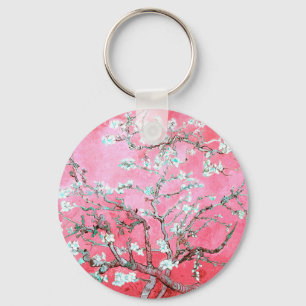 Van Gogh Almond Blossoms Pink Blue Keychain