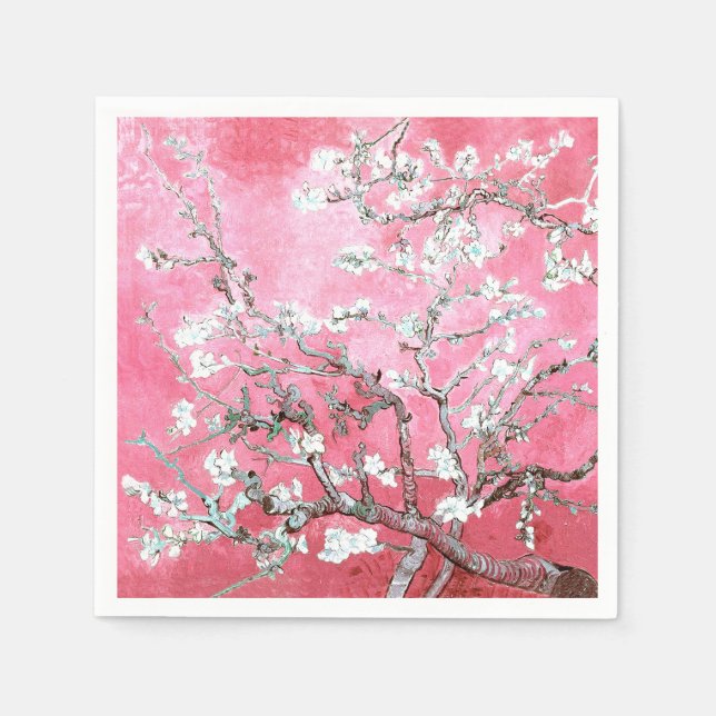Van Gogh Almond Blossoms Pink Blue Napkins (Front)