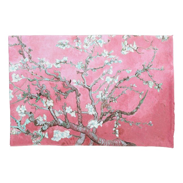 Van Gogh Almond Blossoms Pink Blue Pillow Case (Front)