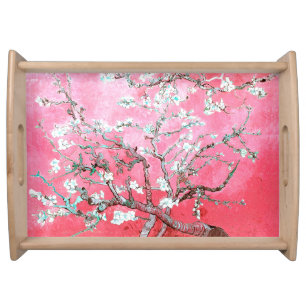 Van Gogh Almond Blossoms Pink Blue Serving Tray