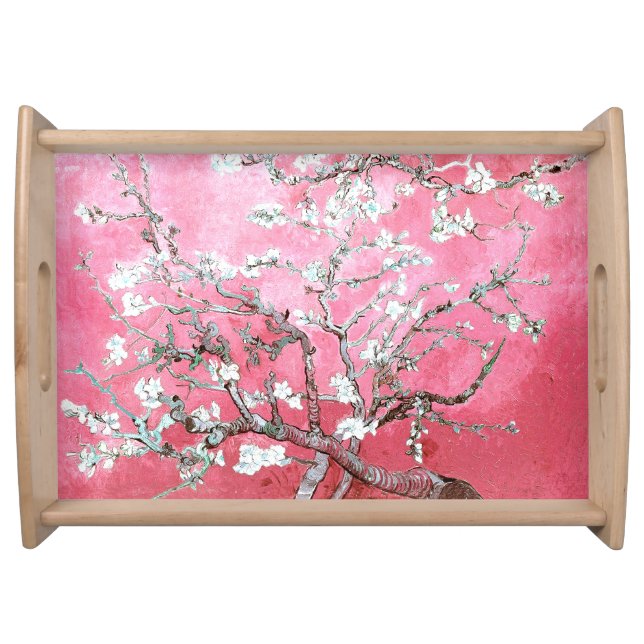 Van Gogh Almond Blossoms Pink Blue Serving Tray (Front)