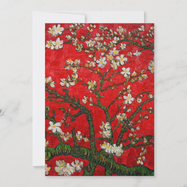 Van Gogh Almond Blossoms Red Announcement (Front)